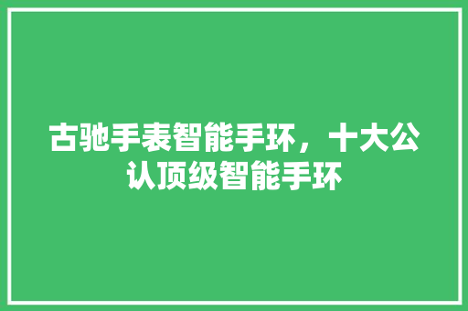 古驰手表智能手环，十大公认顶级智能手环