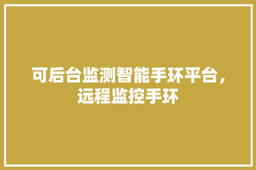 可后台监测智能手环平台，远程监控手环  第1张