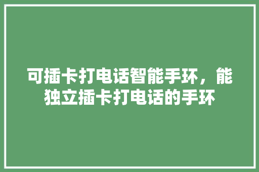可插卡打电话智能手环，能独立插卡打电话的手环
