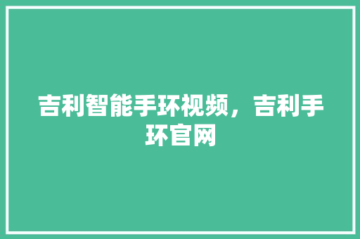吉利智能手环视频，吉利手环官网
