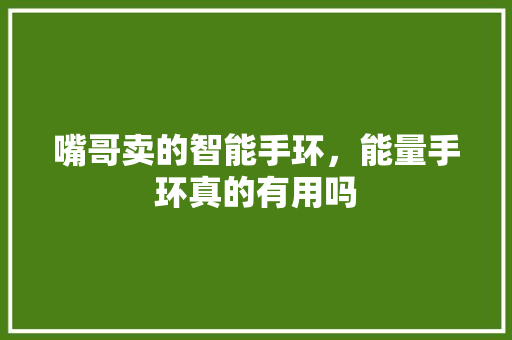嘴哥卖的智能手环，能量手环真的有用吗