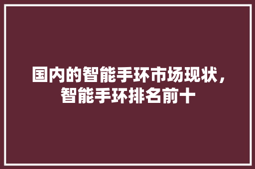 国内的智能手环市场现状，智能手环排名前十