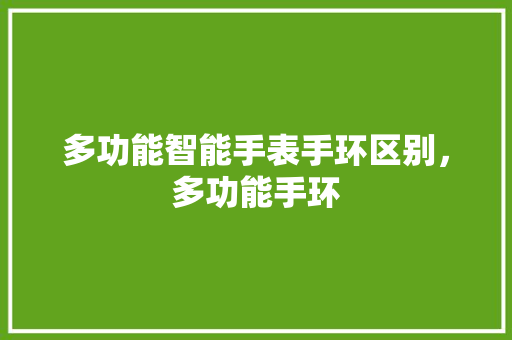 多功能智能手表手环区别，多功能手环