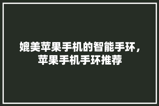 媲美苹果手机的智能手环，苹果手机手环推荐