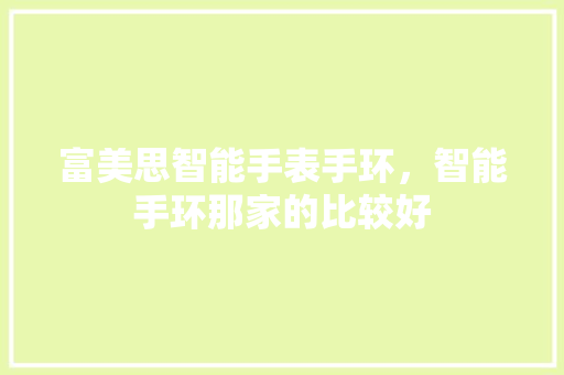 富美思智能手表手环，智能手环那家的比较好