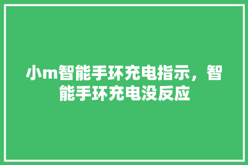 小m智能手环充电指示，智能手环充电没反应