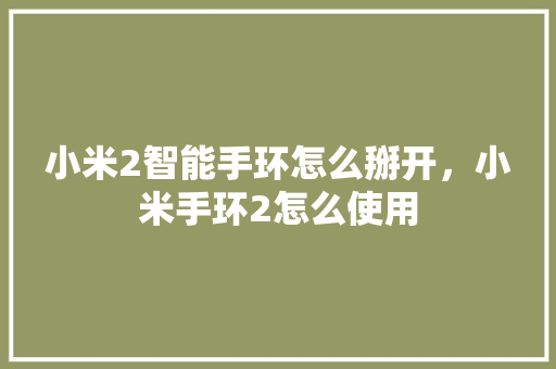 小米2智能手环怎么掰开，小米手环2怎么使用