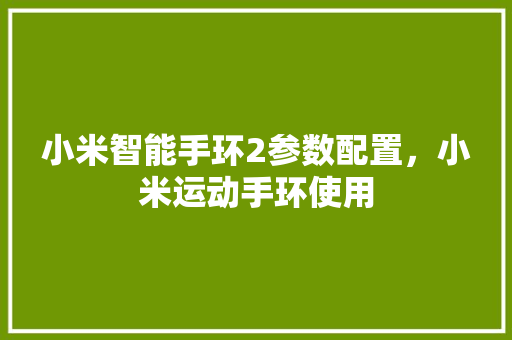 小米智能手环2参数配置，小米运动手环使用  第1张