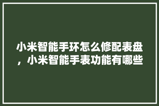 小米智能手环怎么修配表盘，小米智能手表功能有哪些