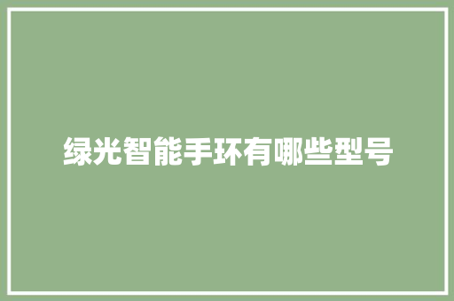 绿光智能手环有哪些型号