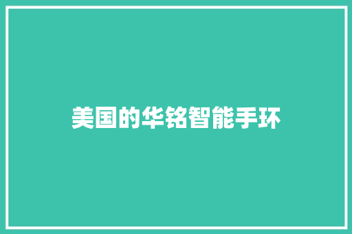 美国的华铭智能手环