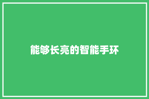 能够长亮的智能手环