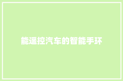 能遥控汽车的智能手环