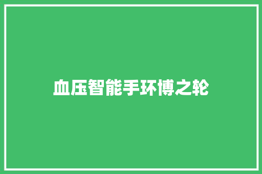 血压智能手环博之轮  第1张