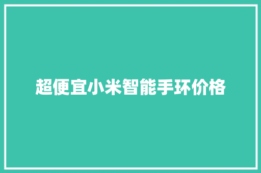 超便宜小米智能手环价格