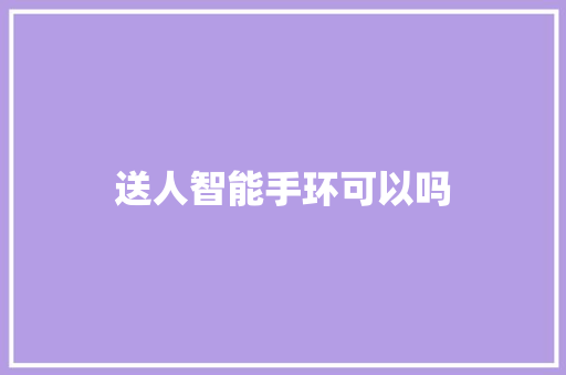 送人智能手环可以吗  第1张