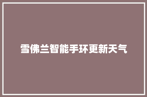 雪佛兰智能手环更新天气