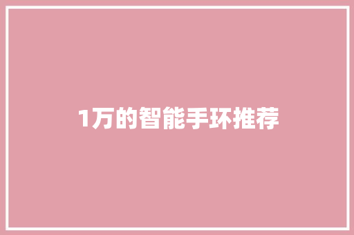 1万的智能手环推荐