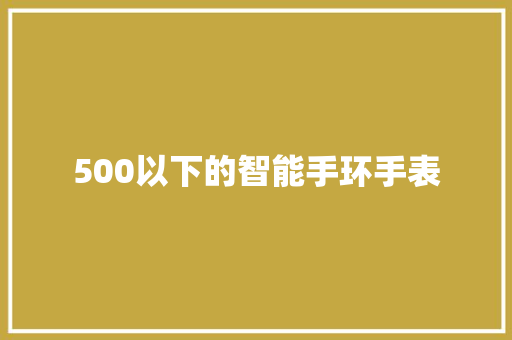 500以下的智能手环手表