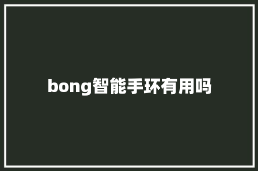 bong智能手环有用吗