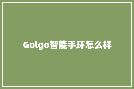 Golgo智能手环怎么样