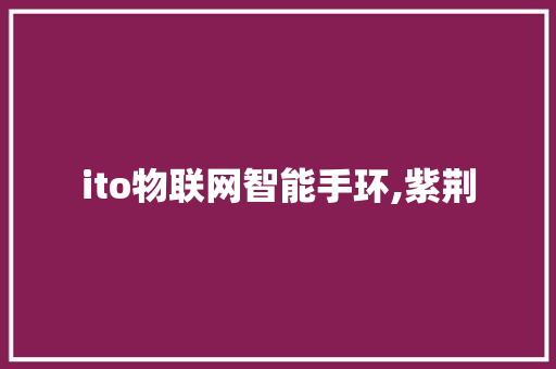 ito物联网智能手环,紫荆