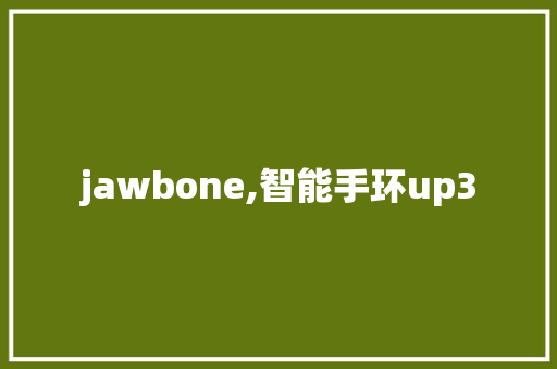 jawbone,智能手环up3