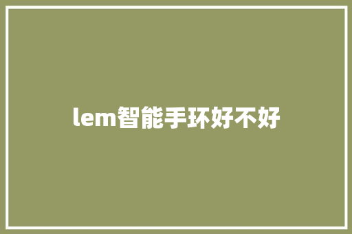 lem智能手环好不好  第1张