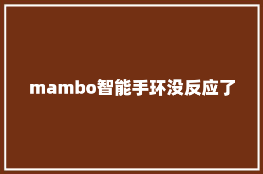 mambo智能手环没反应了