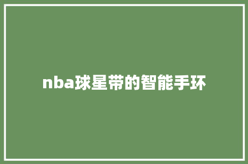 nba球星带的智能手环