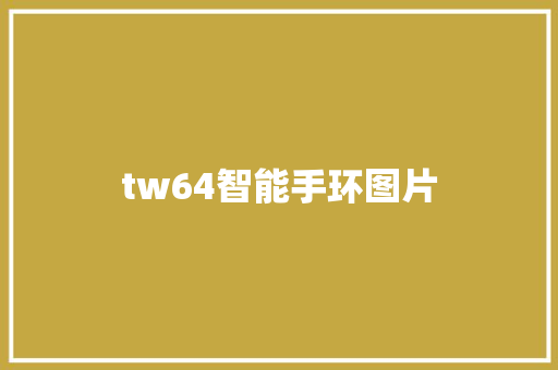 tw64智能手环图片