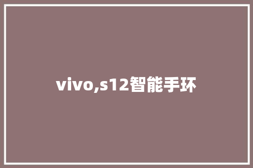 vivo,s12智能手环