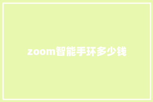 zoom智能手环多少钱