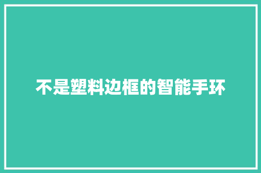 不是塑料边框的智能手环