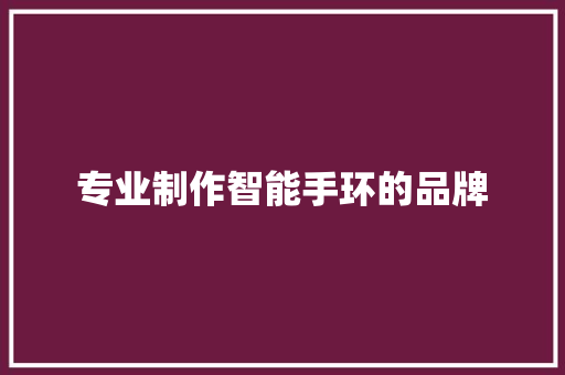 专业制作智能手环的品牌