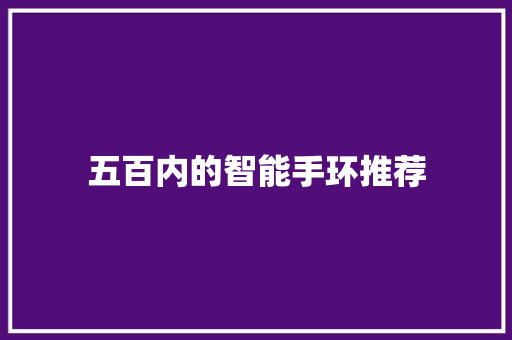 五百内的智能手环推荐