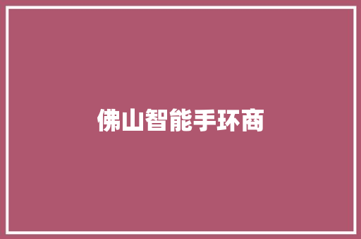 佛山智能手环商