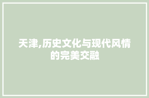 天津,历史文化与现代风情的完美交融  第1张