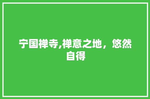 宁国禅寺,禅意之地，悠然自得