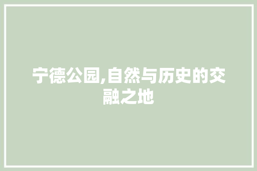 宁德公园,自然与历史的交融之地